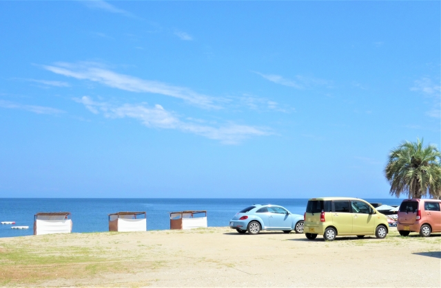 海水浴場の駐車場